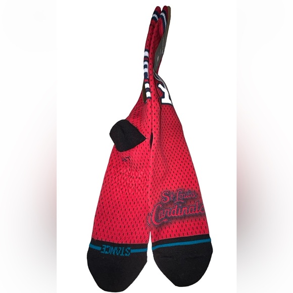 Stance MLB BP Jersey St Louis Cardinals Crew Socks 1 Pair Men 9-13 Red Baseball - Picture 6 of 9
